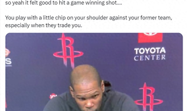 休媒晒1数据证KD价值！乌度卡道出交易就为决胜时刻 火箭官方力挺|凯文·杜兰特|太阳|绝杀|范弗利特|菲尼克斯太阳队_新浪体育_新浪新闻